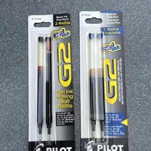 Pilot Dr. Grip Retractable Pen Refill, Fine Pt, Blue Black  Ink, 2 Pack of 2